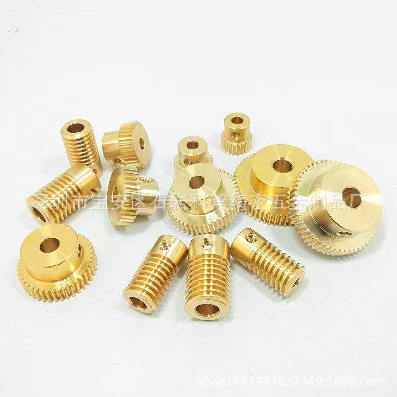 深圳小模数齿轮铜齿轮斜齿轮 圆柱齿轮马达齿轮黄铜涡轮蜗杆