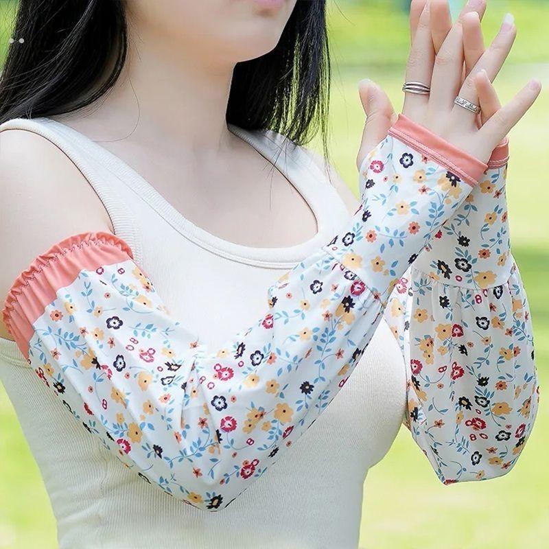 冰丝防晒袖套宽松防紫外线护臂夏冰袖女开车手套套袖手袖遮阳百搭