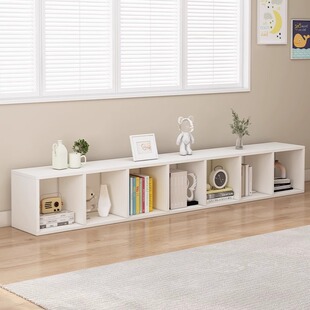 凸窗书架储物架落地低书柜家用格栅柜简易窗台订制层储物电视柜