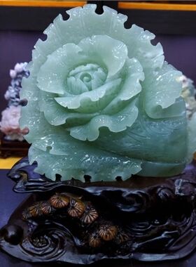 好货岫岩玉石白菜玉器摆件装饰岫玉玉石原石家居摆设饰品包邮