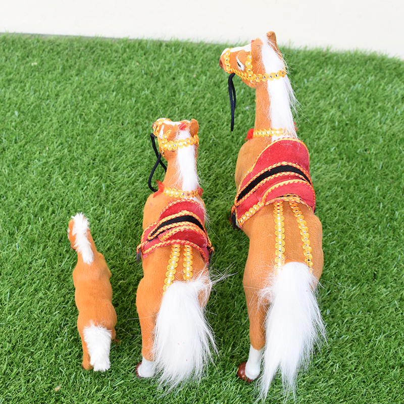 会叫仿真小马仿真马模型黄马摆件儿童认知道具动物玩偶家居装饰