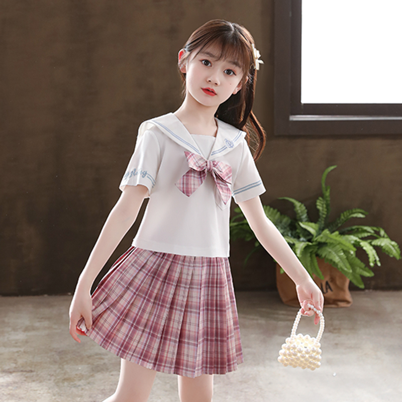 女童jk制服裙子夏季小学生连衣裙儿童装学院风套装女孩百褶裙秋装