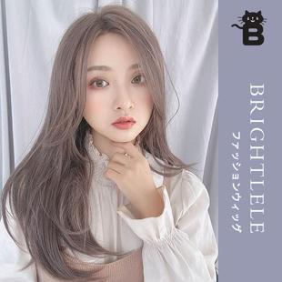 l日时尚中分假发修 自然长直发四六分 局系部前蕾丝网手工假发脸