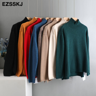 oversize basic Winter Wom Sweater pullovers thick 极速Autumn