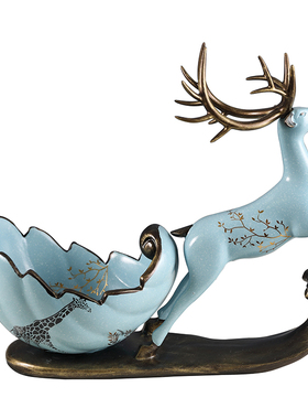 北欧创意门口玄关钥匙收纳简约现代家居酒柜古董架摆件鹿装饰品