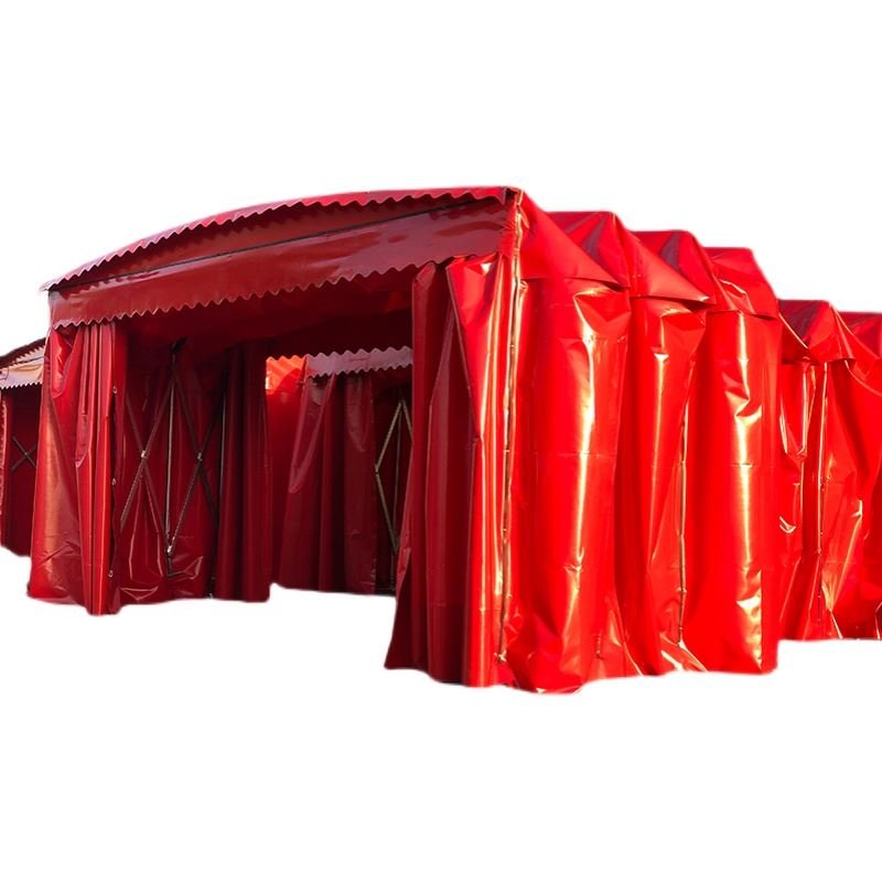 防水帆布推拉雨棚停车棚户外大型折叠遮阳棚伸缩棚排档帐篷可移动