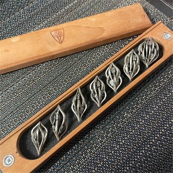 New Dnd Dice Set Metal Alloy Hollow Arcanum Rol RPG MTG