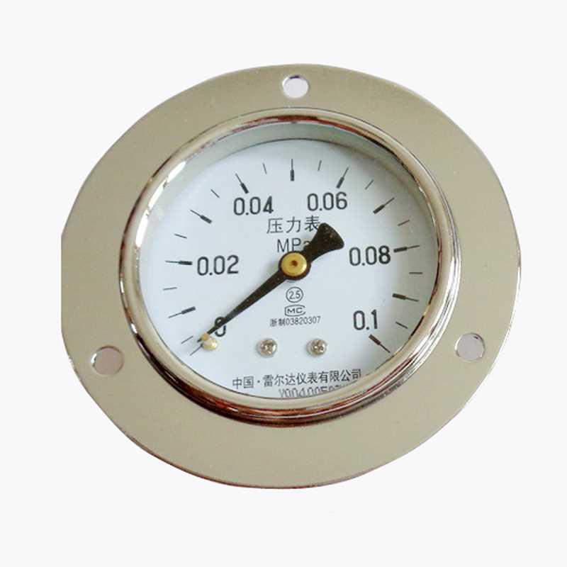 .压力表0-0.10MPA轴向带边板背接测量水气压压接头Y6Z面T