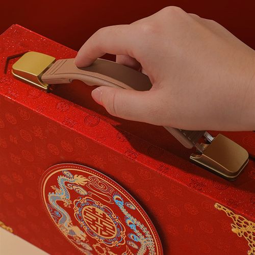 结婚彩礼钱盒提亲聘礼箱订婚现金聘金盒下聘10万礼金箱子用品大全