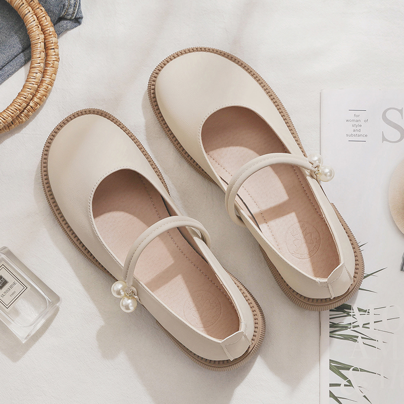 玛丽珍鞋2023年春秋季新款网红英伦风小皮鞋女法式浅口平底单鞋女