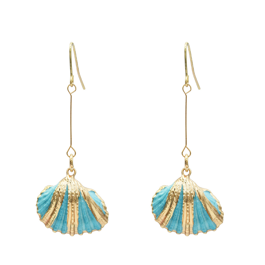 天然海贝吊坠耳饰2019新款 个性简约流行贝壳耳环金华市爆款 欧美