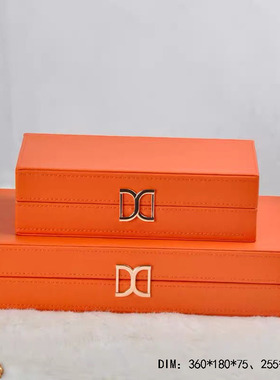 样板间床头柜飘窗装饰架收纳盒套盒皮箱摆件后现代港式装饰首饰盒