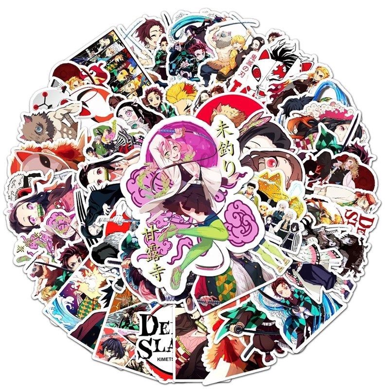 50PCS Anime Demon Slayer Graffiti Stickers For Phone Luggage