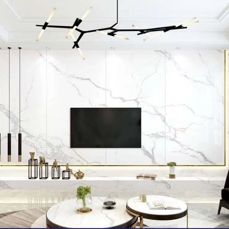 简约轻奢岩板电视背景墙1200x2400客厅瓷砖连纹仿大理石玄关壁砖