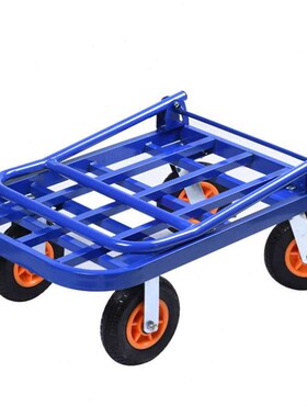 冰禹BYJZ1283搬运手推车折叠便携方管平板车耐磨轻音拖车120X65