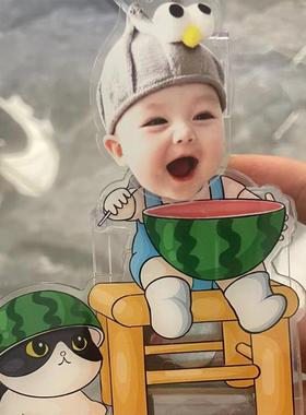 摇头摆件摇摇乐摇头娃娃车载创意立体摆件幼儿车载头像定制神器