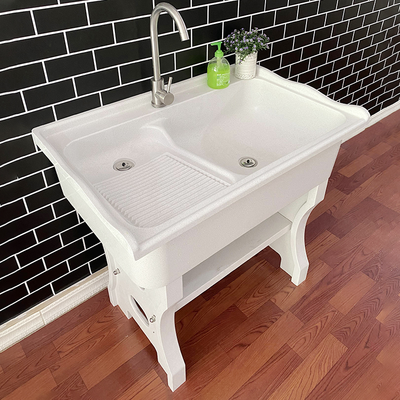 石英石水槽洗衣池带搓板家用阳台庭院室外一体石头洗衣槽洗衣盆