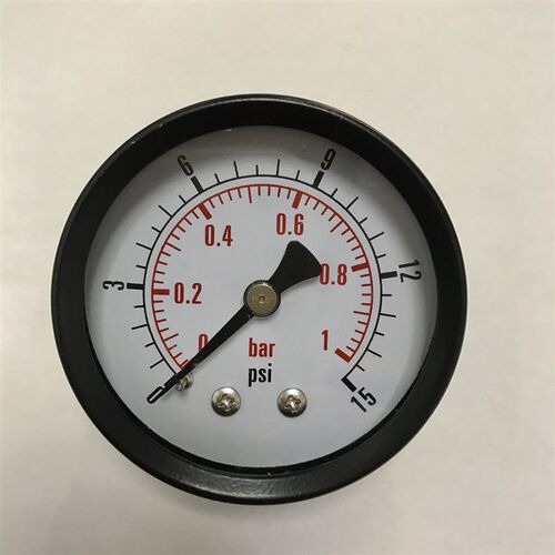 50mm 1bar 15psi 轴向压力表 Y-50Z 铜螺纹在表面背面 气压 水压