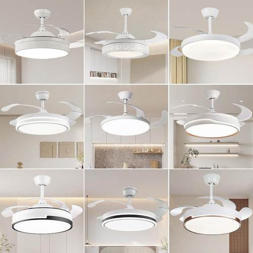 隐形led风扇灯现代简约一体化吊扇灯42寸家用客厅卧室变频电扇灯