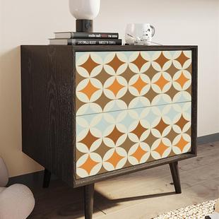 英伦复古风衣柜翻新贴纸旧家具柜门贴自粘墙纸柜子装 饰改造PVC