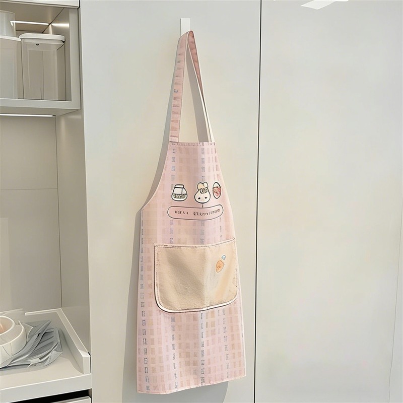 围裙粉色帆布厨房家用做饭罩衣新款围腰
