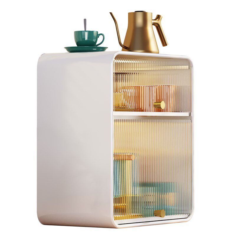 杯子收纳置物架防尘杯架厨房带柜门分层杯柜浴室桌面放水杯杯架子