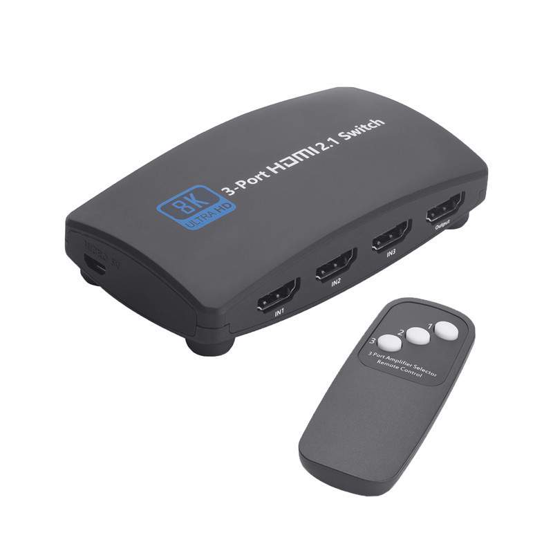 HDMI三口切换器HDMI2.1 8K 60Hz 4K120Hz转换器 hdmi3进1出切换器