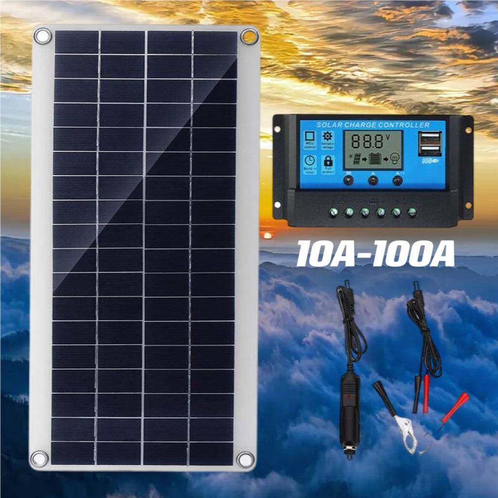300W光伏板柔性太阳能电池板控制器套装10A-100A房车户外电池