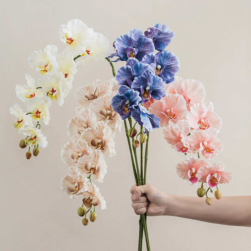 速发手兰保茶单支蝴蝶感花艺摆件餐桌花摆花湿几装饰假花