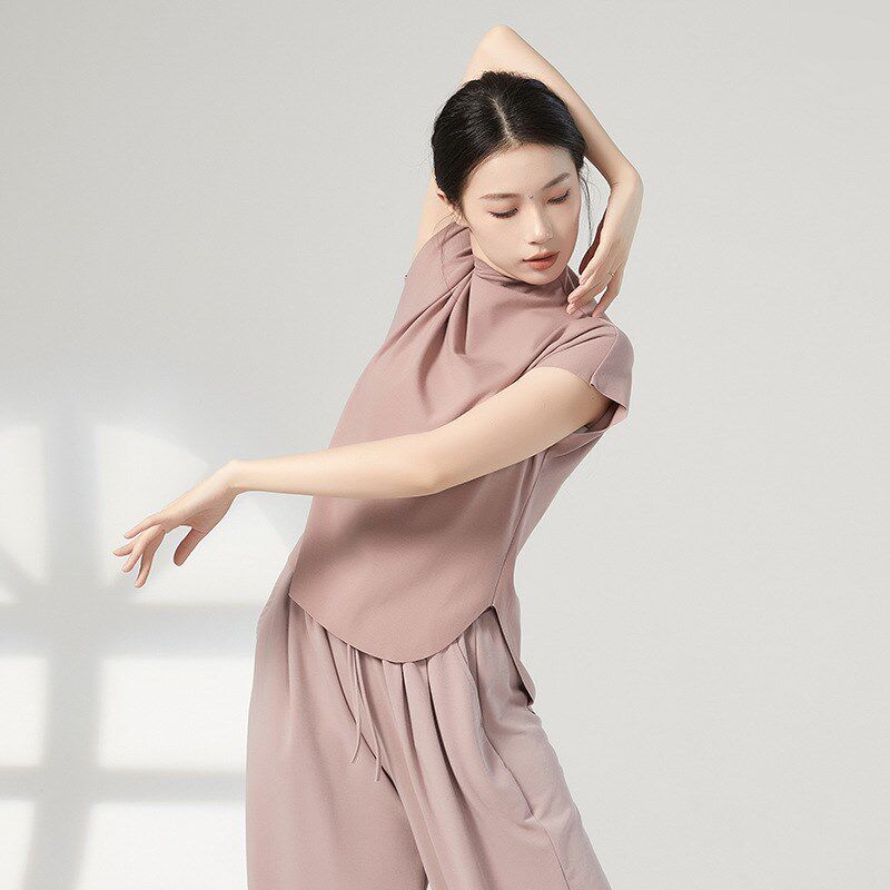 速发现代舞舞蹈服宽松练功服背心基础训练服上衣高领无袖衫夏老师