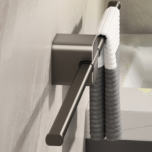 速发极窄免巾架单杆轻奢卫生室毛巾杆毛打孔厕所极简挂浴间置物架