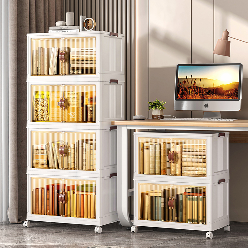 速发桌下收纳柜窄缝厅料文件整理置物架客塑夹缝玩具衣服折叠柜子