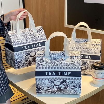 速发外卖保温手提袋装卖甜品奶茶包外袋子饭盒打包袋霸王