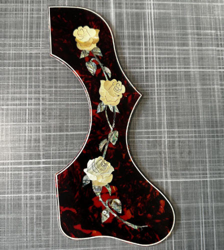 Gibson吉他护板赛璐珞雕刻贝壳镶嵌玫瑰花护板