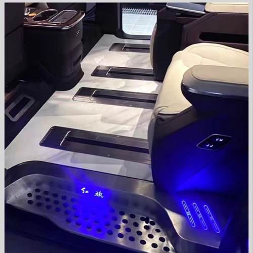 适用于红旗HQ9实木地板脚垫红旗专用航空铝印花木地板商改配件