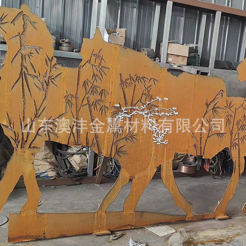 澳沣Q235NH耐候板耐候钢板镂空雕刻景观园林幕墙耐候板加工