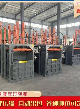 立式双杠废旧物品易拉罐塑料瓶压包机废纸箱金属废铁液压打包机