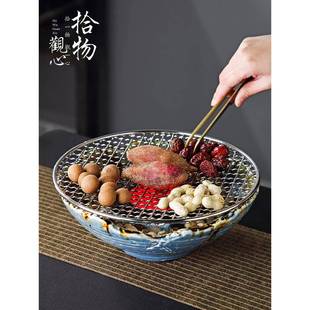 网红围炉煮茶配件电烤炉家用室内插电烤火炉冬日烤红薯装备全套