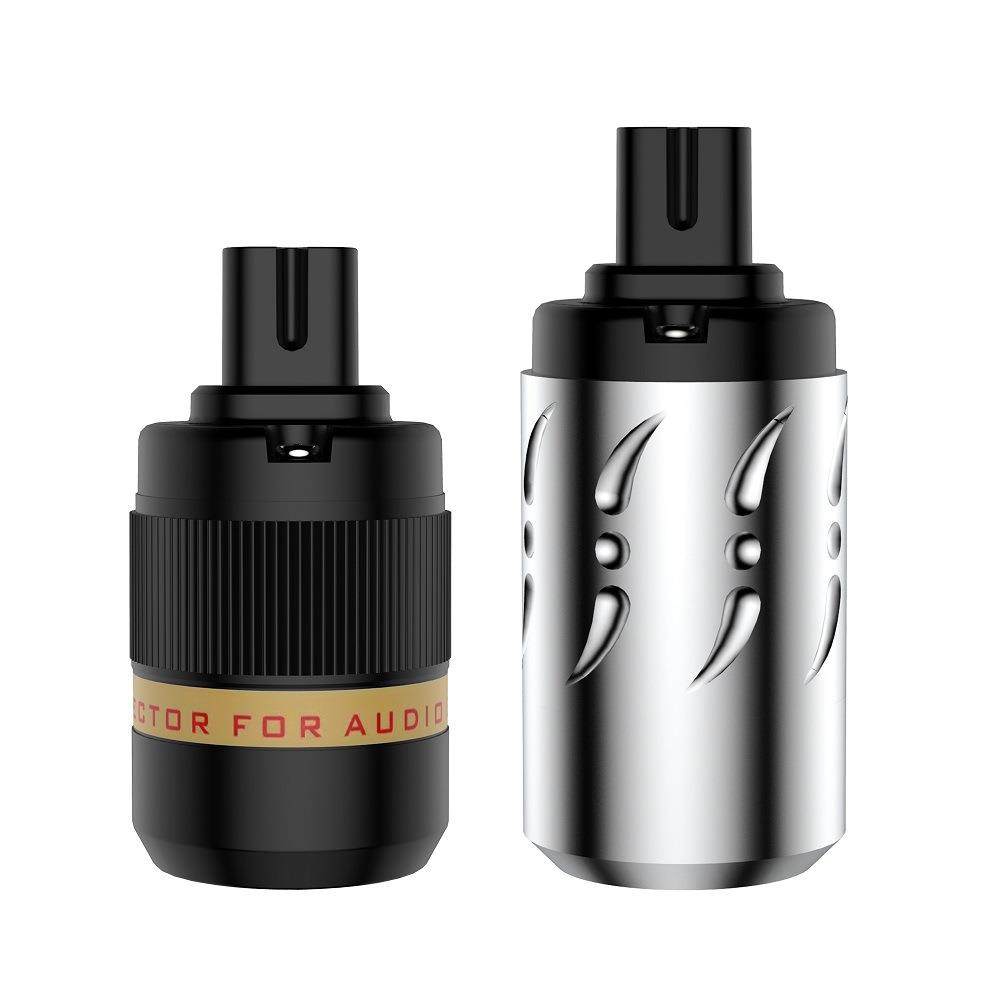 Viborg维堡发烧八字尾电源线插头纯紫铜镀银音响功放两圆孔8字尾