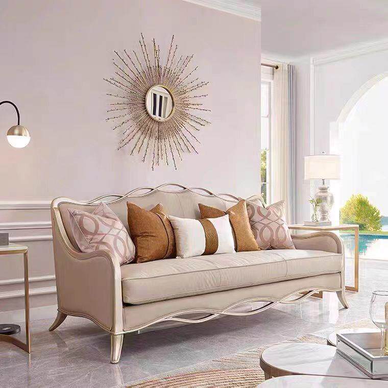 美式轻奢实木沙发后现代简约高端布艺软包多人位客厅欧式别墅家具