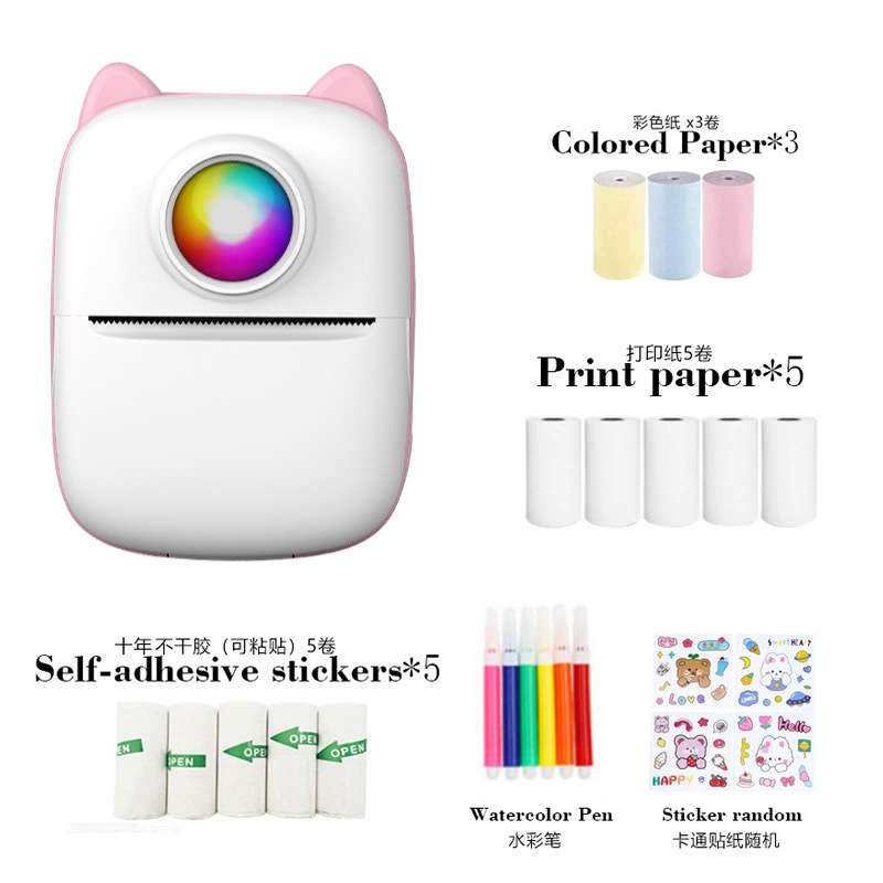 新款便捷式迷你错题拍搜题资料口袋学生打印机照片文字便签打印机