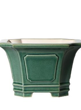 紫砂花盆方手工流盆正泥形白瓷白觅陶乡釉宜兴景tb-63861德镇青瓷