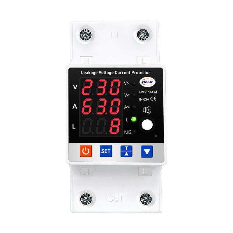 漏电过载时过欠压220V保护火器零双断继RBY电器功显率电度千瓦示6