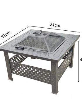 庭院套加高烤烧烤QLR炉内可移动烧桌室烧烤架围炉煮茶装家用烤火