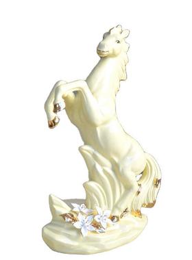 马年礼品捏花工艺品意办公桌摆件装饰品创马到QOT成功陶瓷马