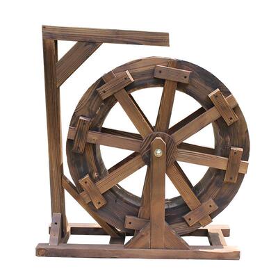 外新喷款风轮水水车流水摆件PXI大中小型户鱼池假山鱼缸泉木制木