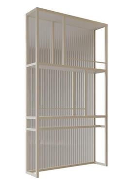 不钢生屏锈风卫间半墙玻璃简隔断现QHA代约铁艺置物架洗漱台客厅