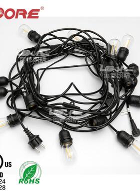 E现货14灯串E6/E27跑马ZDP灯L2D户外防水露营S氛围装饰灯串