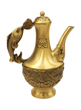 家手用老式铜酒壶黄酒杯铜套黄装工铜见描述制品清酒水酒器烫茶壶