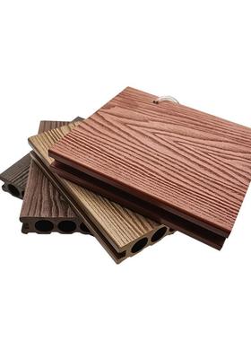 木地花板室外竖木纹塑防塑腐木公园栈道花园NBQ板二代共挤3D压木